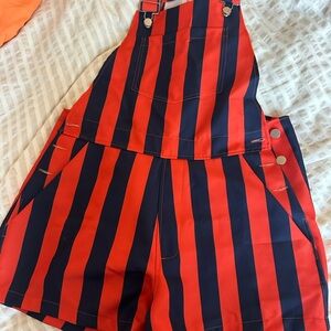 Orange and navy overalls